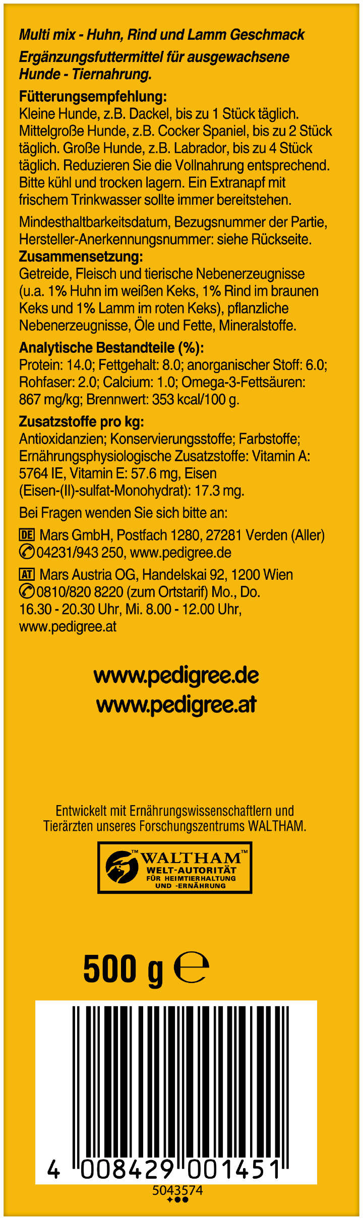 Pedigree Hundeleckerli Biscrok in 3 Geschmacksrichtungen